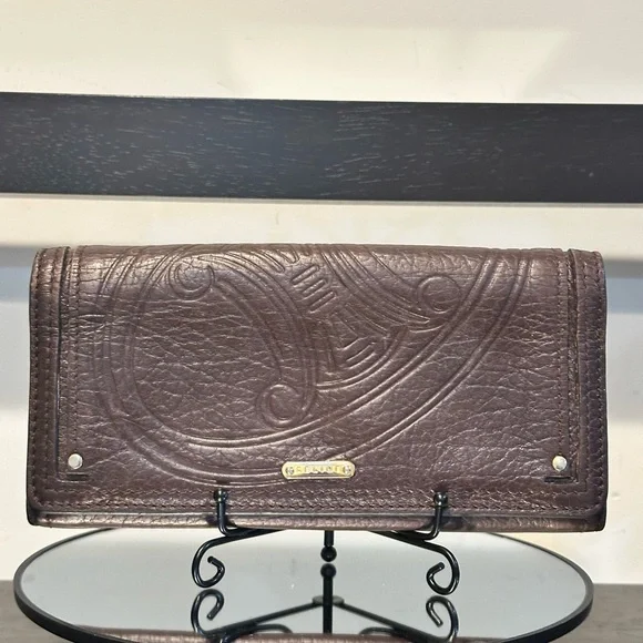 Celine Companion Triumph Vintage Brown Embossed Leather Wallet - Picture 4 of 14